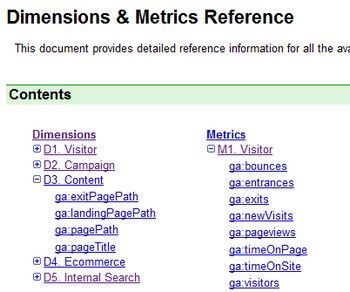 dimensions metrics