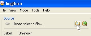 choisir un fichier img burn